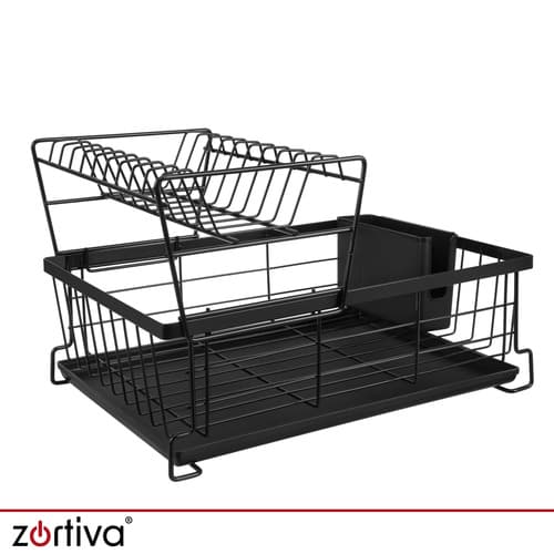 Diskställ 2 våningar 43 cm – Zortiva med droppbricka och bestickhållare