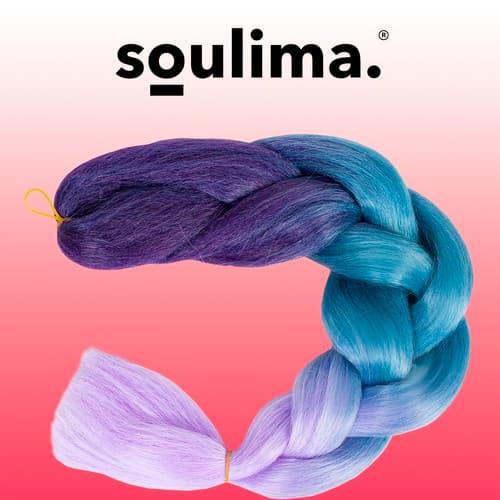 Syntetiskt hårflätor ombreblå / lila