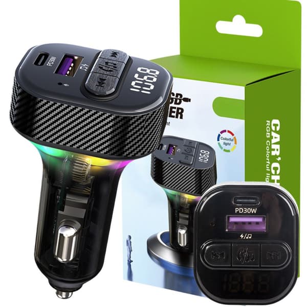 Bilsändare FM MP3/WMA USB A+USB C 30W
