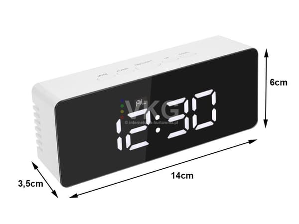 Väckarklocka LED-väckarklocka LED-timer LED-spegel alarm datum 4-i-1