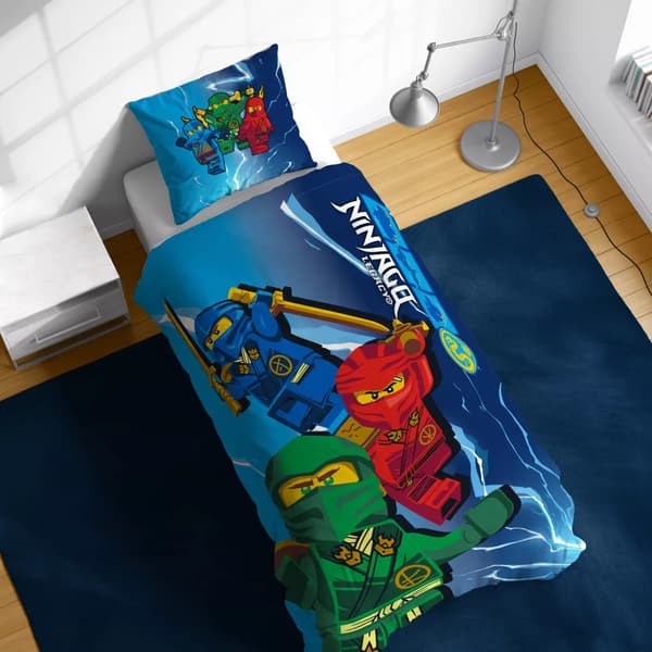 Ninjago Elemental Wonders bäddset för barn 100 × 135 cm – 100 % bomull