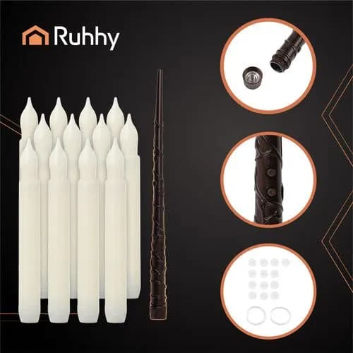 LED-ljus 12-pack – Hängande Halloweenljus med Trollstav