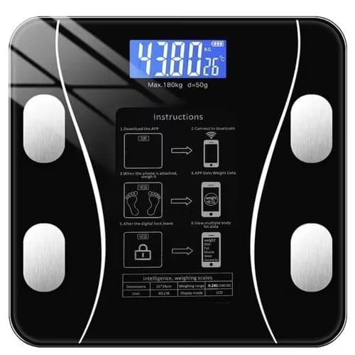 SMART BADRUMSVÅG MAX 180 KG -LCD-analytisk badrumsvåg
