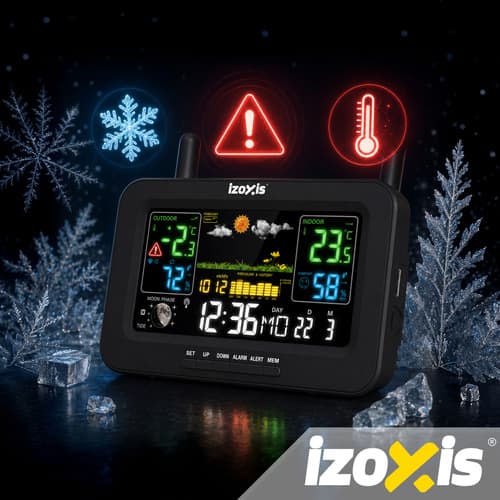 Trådlös väderstation IZOXIS – termometer, hygrometer och prognos 100 m