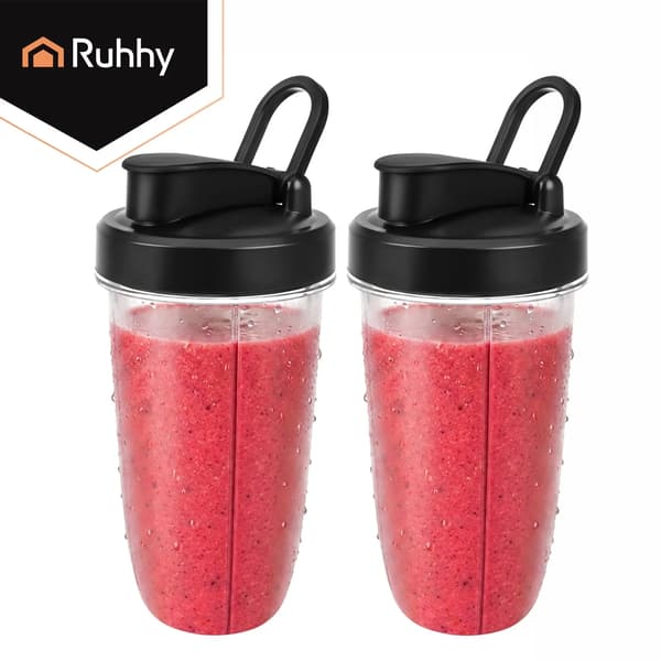 Glasblandare med behållare – krossar is, mixar smoothies, 1200 W + 2 st. vattenflaskor