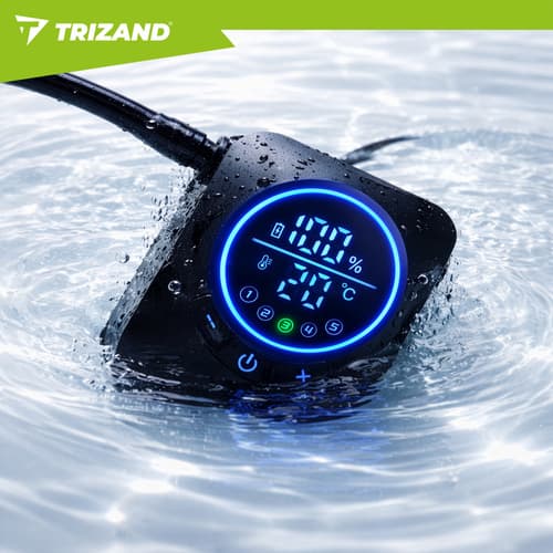 Campingdusch 8000mAh USB – TRIZAND med LED & justerbart tryck