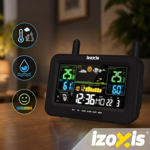 Trådlös väderstation IZOXIS – termometer, hygrometer och prognos 100 m