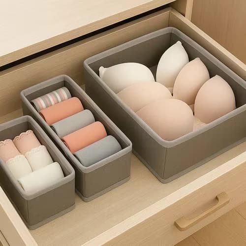 Drawer Organizer Set – 6 Förvaringslådor för Underkläder och Accessoarer