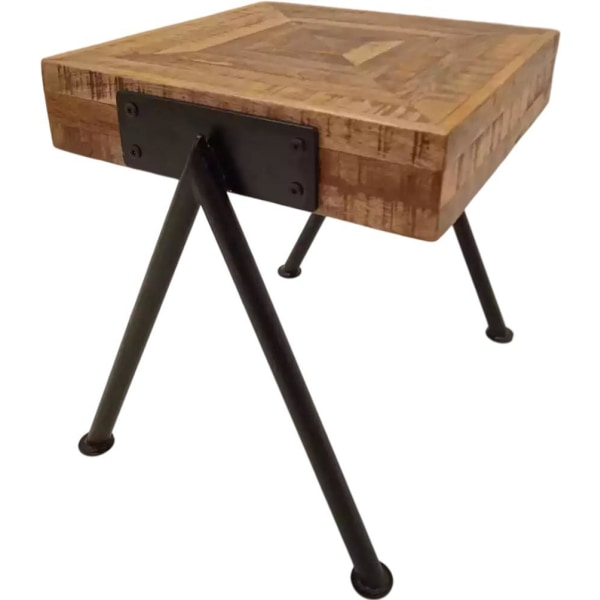 Håndlavet sidebord med bordplade af massivt træ