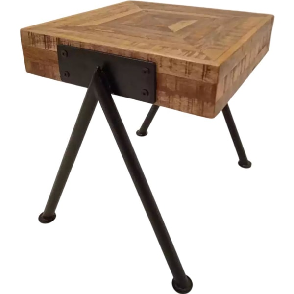 Handmade side table with solid wood top