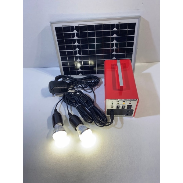 Emergency kit, solar-powered portable generator 10 watts, 84Wh