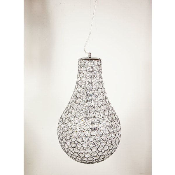 The drop: Ceiling lamp with silver crystal prisms