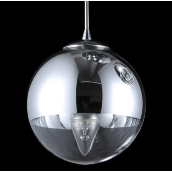 Moderne loftslampe GLASGLOB split sølv/klart glas