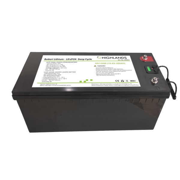 Premium Lithium batteri 12 V, 200 Ah