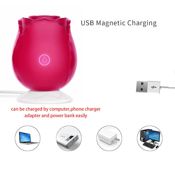 Smooth discreet rose vibrator with fantastic air pressure pulses