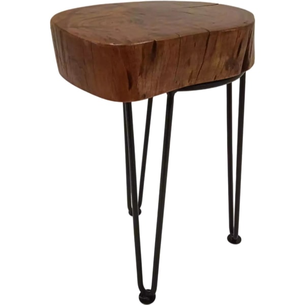 Handmade side table with solid wood top