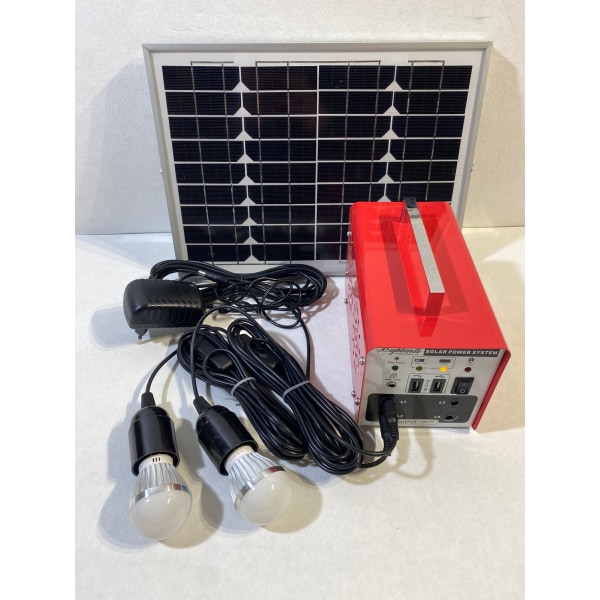 Emergency kit, solar-powered portable generator 10 watts, 84Wh