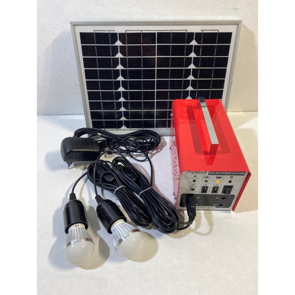 Nødsæt, solcelledrevet bærbar generator 10 watt, 84Wh