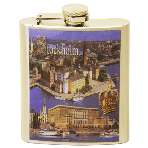 Fickplunta i mässing med motiv av Stockholm 2pack