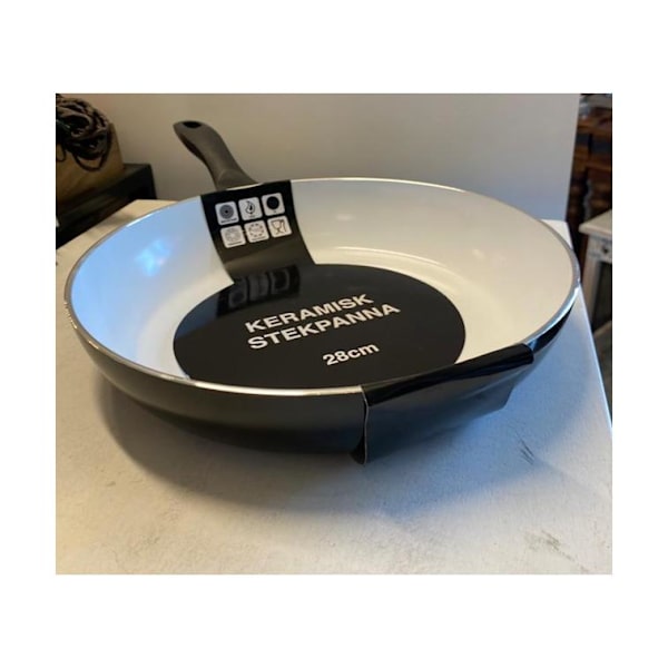 Stylish frying pan, 28 cm, ceramic coating, good for induction Black
