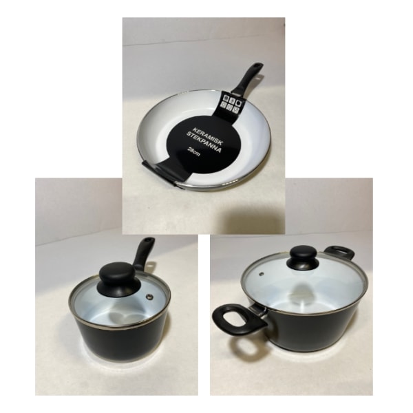 Ceramic pot and frying pan