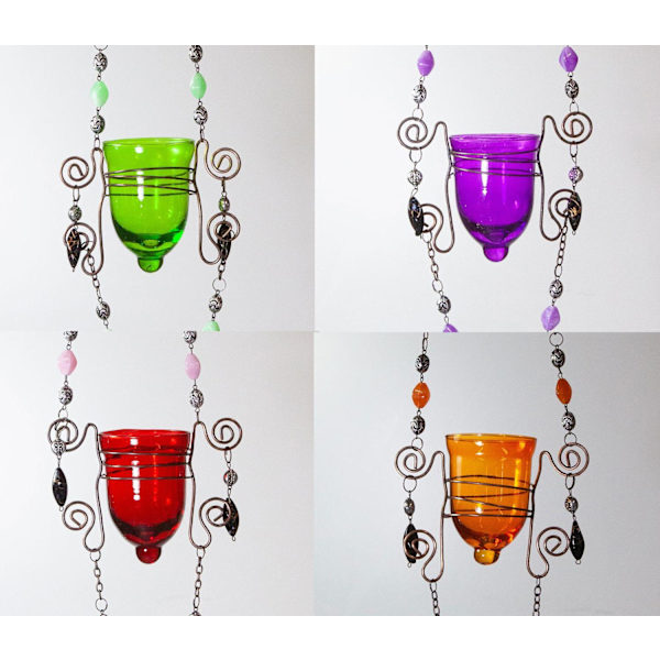 Nice hanging candle lanterns for tealights. 4 pack different