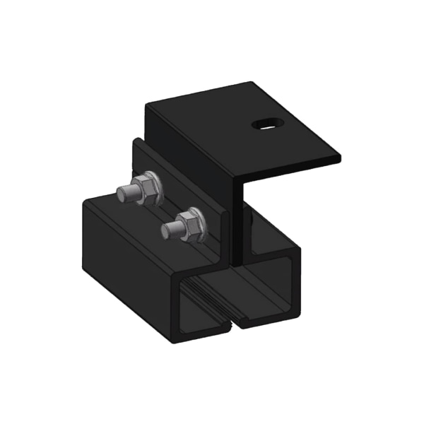 Standing roof hook for installation in rails for solar panels