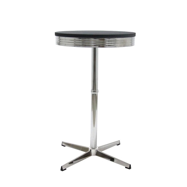 Stylish bar table in black and chrome 100 x 60 cm