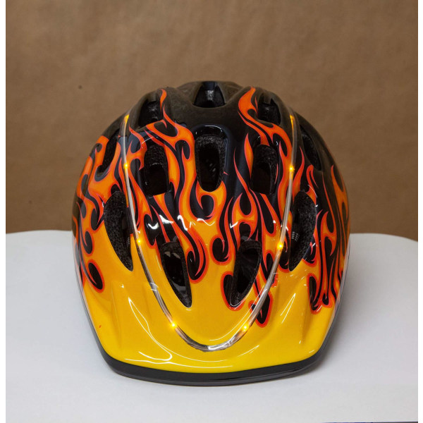 LYSENDE CYKELHJELM Barn sort /flammer