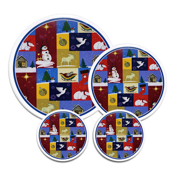 Stylish stove lids with Christmas motifs. 2 PACK Multicolor