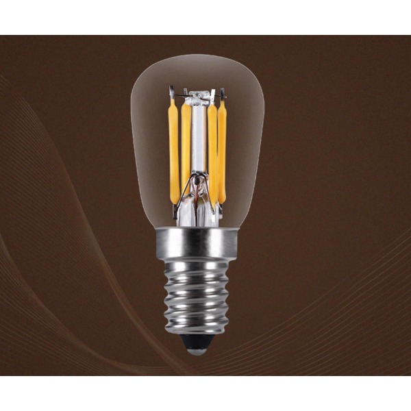 Lamp colorless pear-shaped LED lamp 2 W, E14 socket, dimmable.