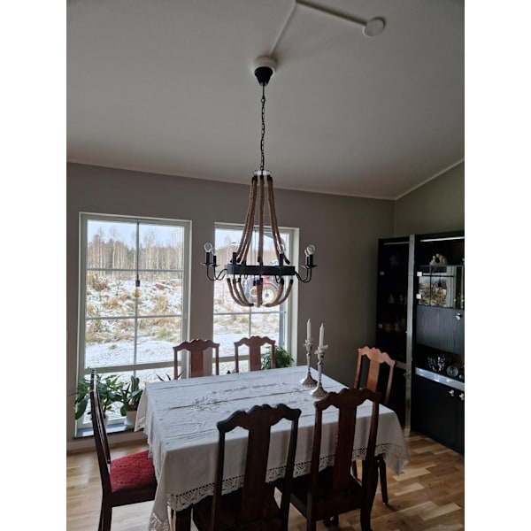 Exciting ceiling lamp made of steel and rope in marine model