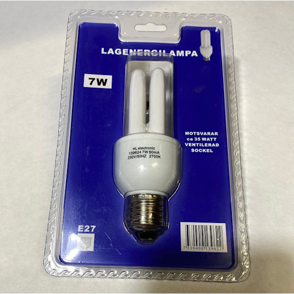 Low energy bulb tubular 7 W,