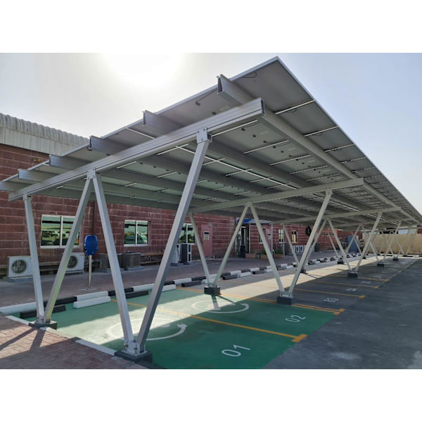 Ingenious double carport with solar panels, 6.60 kW