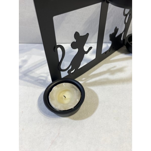 Erittäin koristeellinen kynttilänjalka teevaloille, taottu teräs 6 kpl