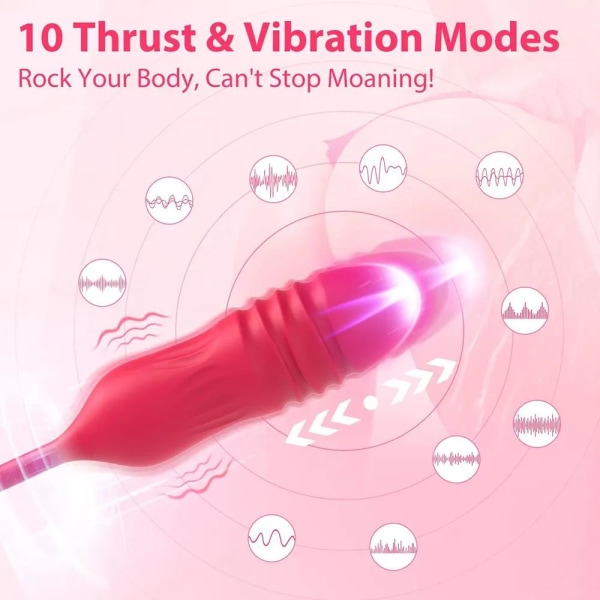 Dobbelt glæde, vibrator med 10 vibrationstilstande