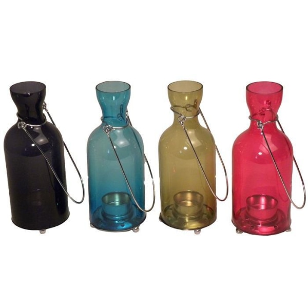 Small cute candle lanterns 4 different colors x 3 = 12 pack