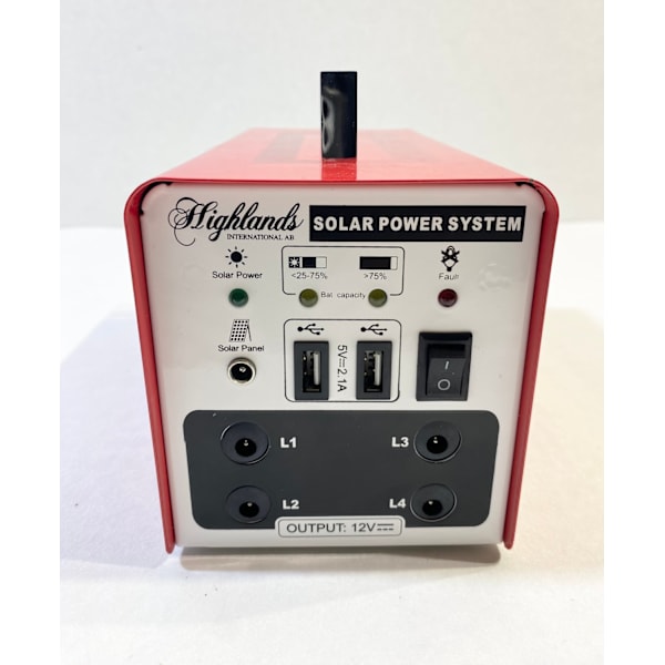 Nödkit, reservel, solcellsdrivet portabelt elverk 10 watt, 84Wh