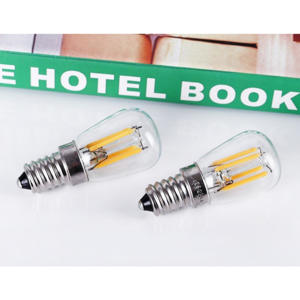 Lamp colorless pear-shaped LED lamp 2 W, E14 socket, dimmable.