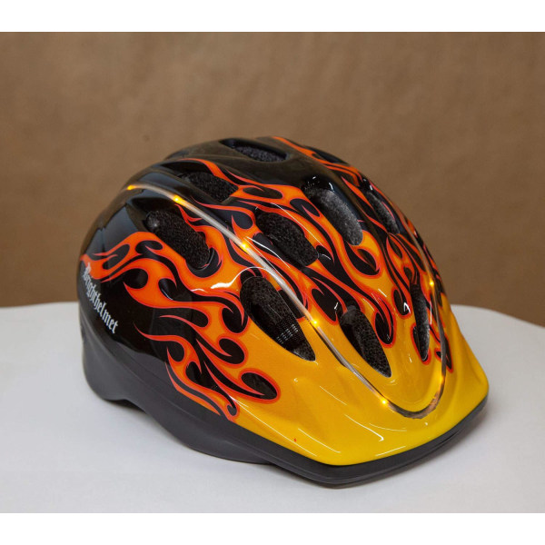 LYSENDE CYKELHJELM Barn sort /flammer