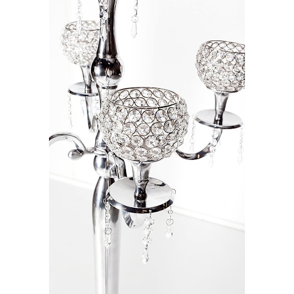 Candelabra 5 arme 160 cm høj, støbt og poleret aluminium