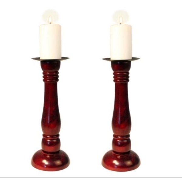 Kauniit klassiset sorvatut kynttilänjalat pyökkiä, 2 kpl, 36 cm
