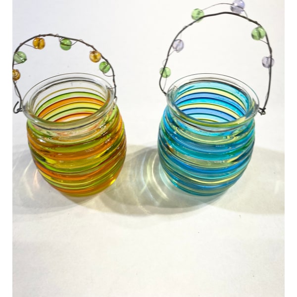 Cute candle lanterns in glass for tealights (8x2) 16 stycken