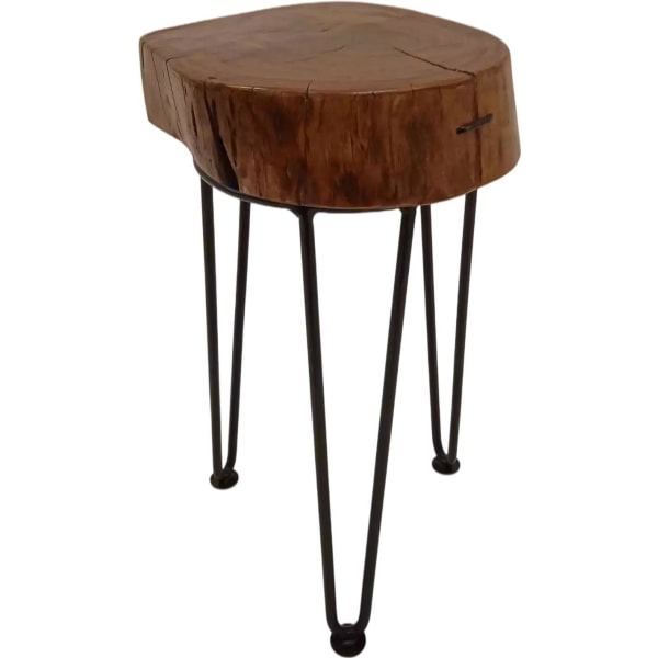 Handmade side table with solid wood top