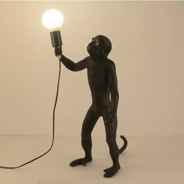 Booz table lamp standing monkey black