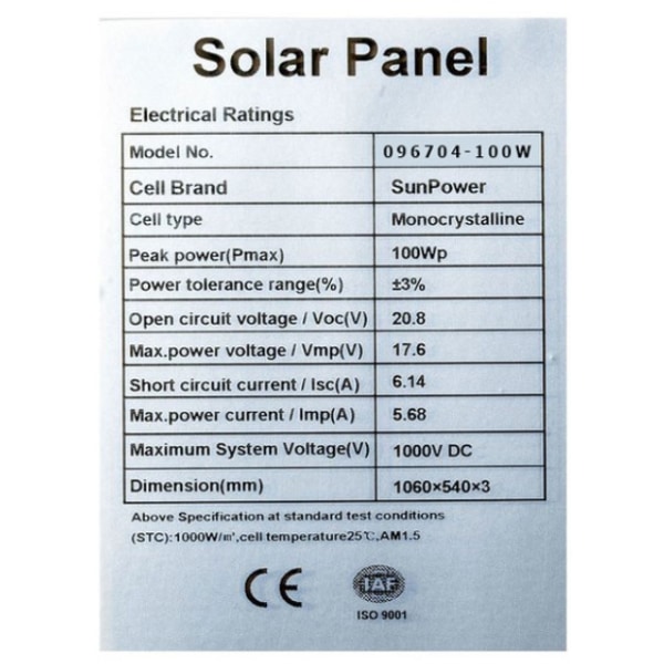 Flexibel solpanel Marin 110 W