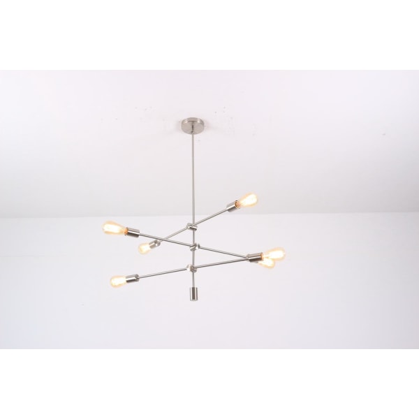 Large ceiling lamp in modern design, in chrome