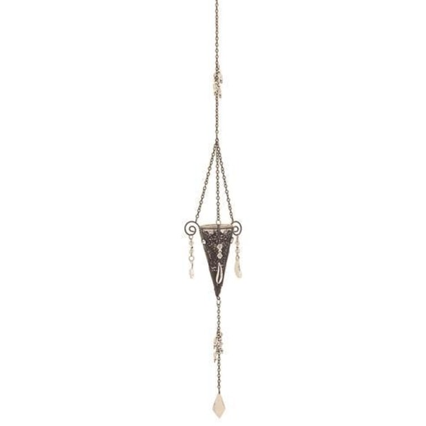 Hanging lantern, forged and glass and chains, 4-pack