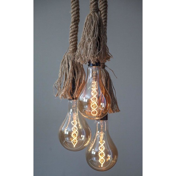 A trendy rope lamp with three dimmable LED lamps