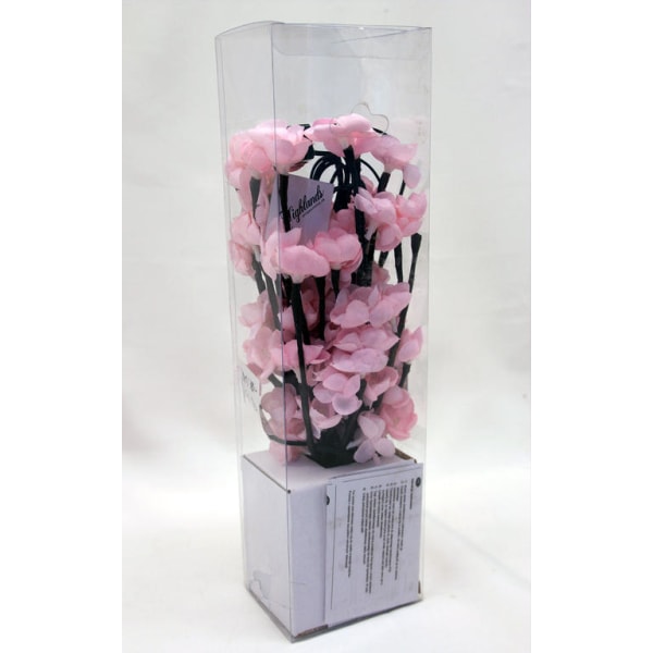 Flot lyserød blomsterbuket med omkring 60 flotte diodelys